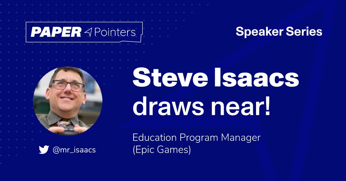 paperlearning's tweet photo. After teaching for 28 years, @mr_isaacs of @EpicGames specializes in helping educators get creative using tech in their classrooms 🎮 On Nov 22, see what he has to say about game-based learning in our free webinar!
RSVP: https://t.co/9KV5yDe0Zb

#GameBasedLearning #TeacherTwitter https://t.co/FzwnNDqyi3