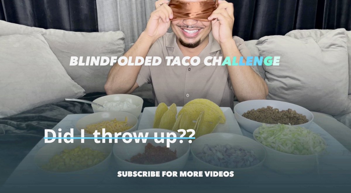 New YouTube video!!! I just uploaded my blind folded taco challenge video show some support check it out youtu.be/BimUKO4qg-w