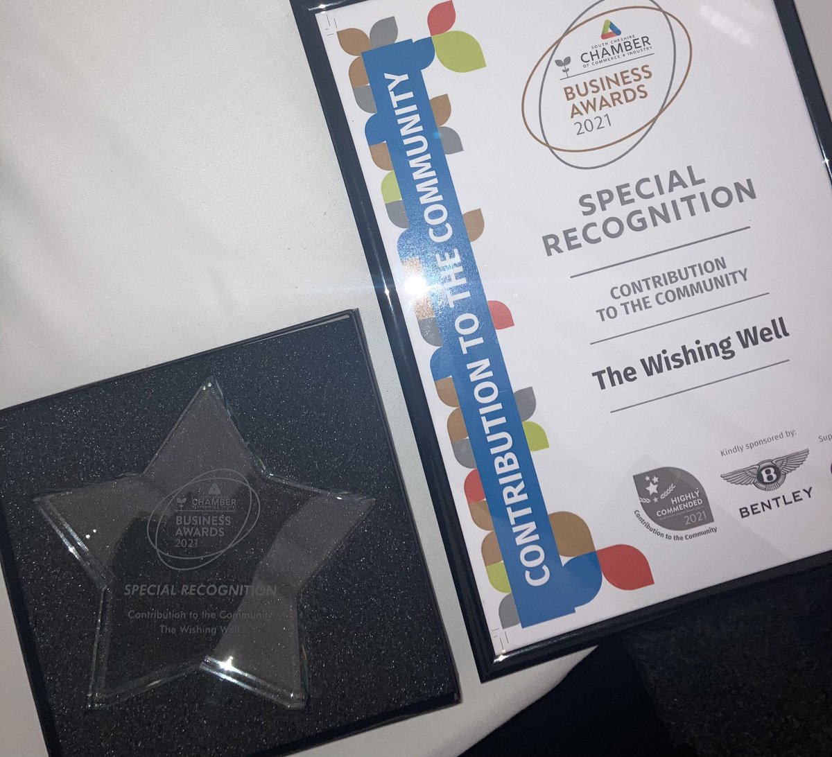 TheWishingWellP's tweet photo. Oh what a night… 💫
We’re so pleased to have received special recognition from @SCheshChamber this evening!
#ContributionToTheCommunity https://t.co/K0gcKEtFWr