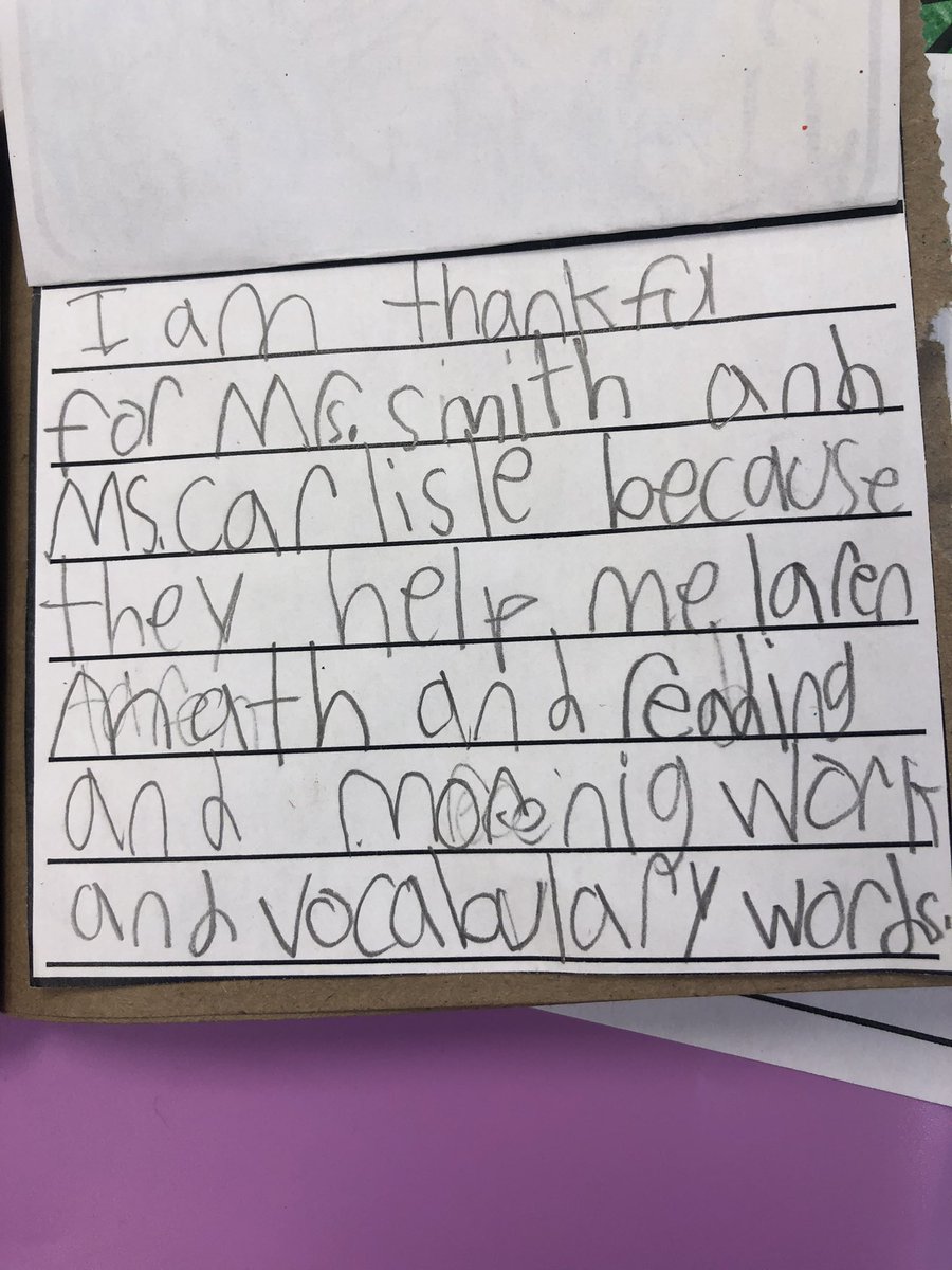 SmithJama's tweet photo. Students created books about things they are thankful for and read their writing to each other. I’m thankful for these authors! #TeamDCS @TweetDCS_OES https://t.co/efcQ7wJcQF