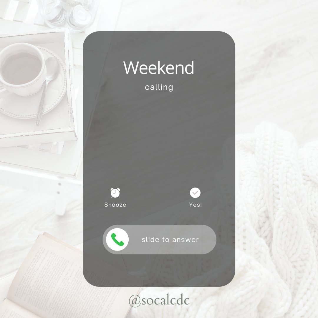 SoCalCDC's tweet photo. The weekend is calling!
So Cal CDC wishes you a relaxing weekend ahead
#weekend #explore #doubletap #smallbiz #smallbusiness #relax #vacation #reach #followforfollowback #business #socalcdc https://t.co/lvuDfmf88Q