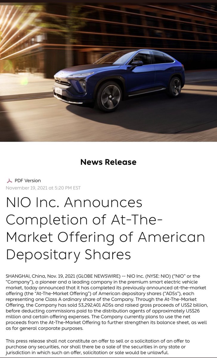 MauroBianchi24's tweet photo. Today $NIO held our buying zone, confirming support. After hours it has also announced the completion of At-The-Market offering, strengthening our thesis that $NIO is due a bounce  🐂 https://t.co/Mvhu8VUElE