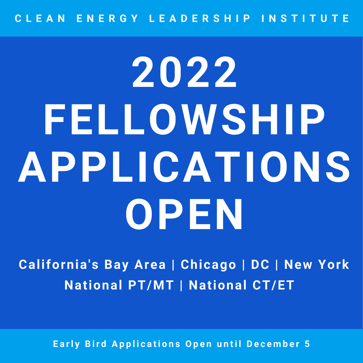 Energy_Leaders's tweet photo. The @Energy_Leaders 2022 Fellowship applications are open! This is THE program for energy leaders seeking to build a strong, diverse, and inclusive community across all sectors of the clean energy ecosystem. Apply by December 5 (no fee)! https://t.co/WOIgpWcEXL https://t.co/Qb1WcKIe3D