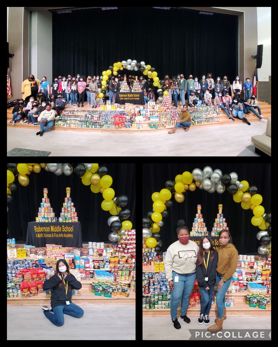 CaptivatingCan's tweet image. RMS is doing its part in lessening food insecurities in the community.  Razorback staff, students, and families paid it forward, and donated nearly 2000 canned goods and non-perishable food items. #remarkabledna @robersonspring @SpringISD @CeceliaBrumsey @LaQuitaCarter2