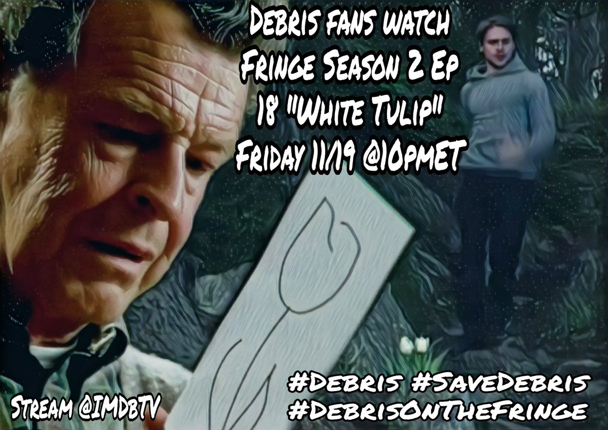 SaveDebris's tweet image. What is the significance of the White Tulip? Join us tonight at 10pm on @IMDbTV to watch #Fringe S2 ep18 "The White Tulip" and find out why @JHWYMAN added the White Tulip easter egg in #Debris.  Both created by JH Wyman #SaveDebris @thejohnnoble