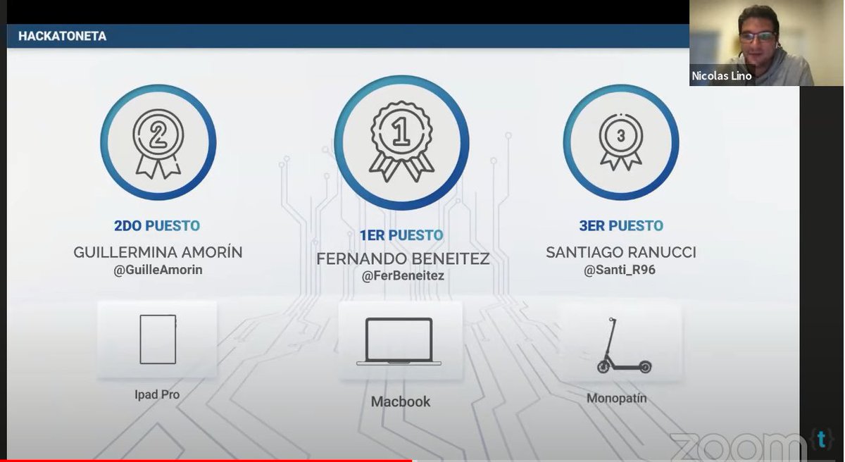christiansalo's tweet photo. Felicitaciones a @FerBeneitez por ser el ganador de la #hackatoneta 2021. Muy bien merecido. Y felicitaciones también a @GuilleAmorin y @Santi_R96 y todos los que participaron.
@arquants @JohnGalt_is_www @nacho_java @fake_plasticT @NicolasLin0 @HannaSchiuma https://t.co/jOv4ERDwny