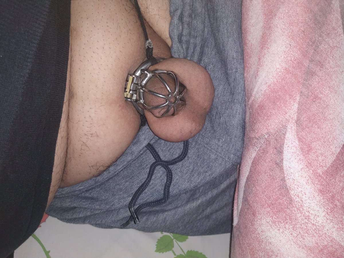 SubGreek's tweet image. A small cage for a small clit... #chastityshrinkage #chastity #nonutnovember