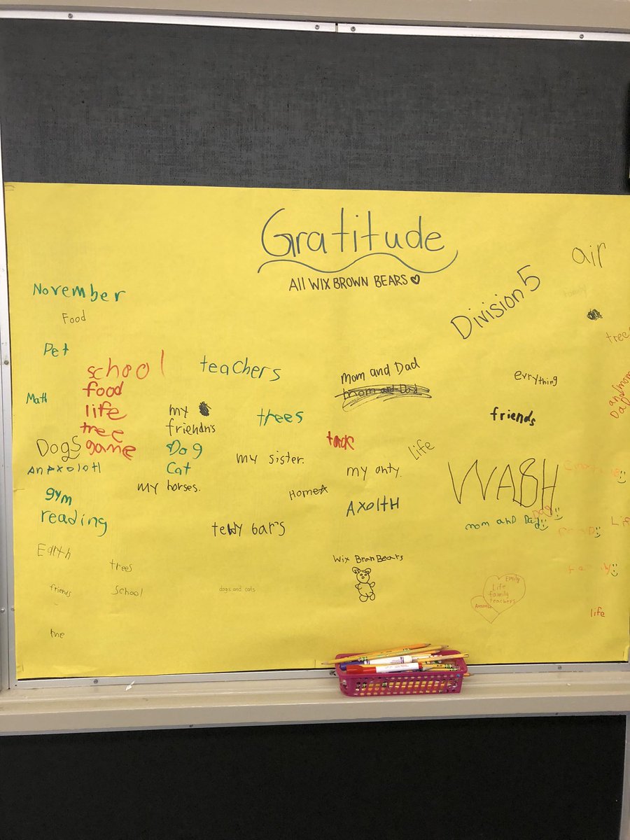WixBrownSD35's tweet photo. Division 5, our Grade 3 class practiced Gratitude today. We brainstormed all of the things we are grateful for together and then shared them on a class board. We will continue to do this every week. #Gratitude #GratefulHearts #GratefulMinds #MySD35Community https://t.co/n13WzpnYWL