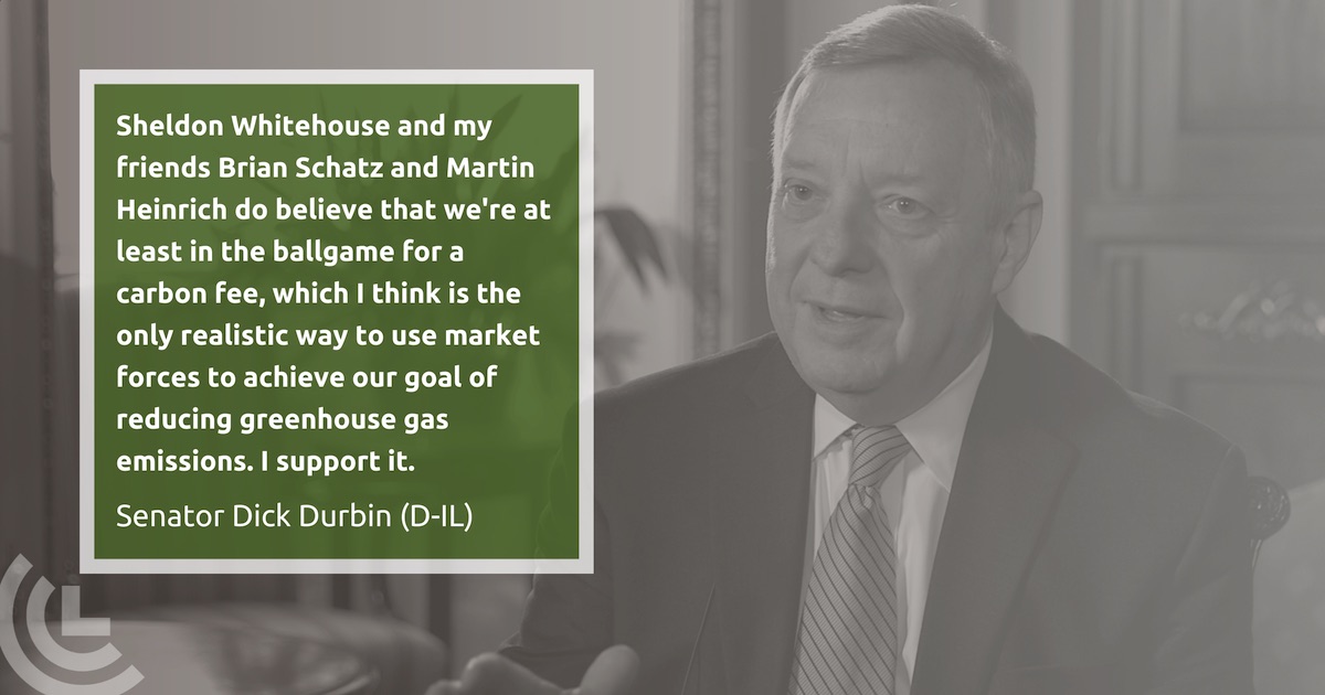 The No. 2 Democrat in the Senate, @DickDurbin, backs a #PriceOnCarbon in reconciliation. As Build Back Better moves to the Senate, we need to include this essential tool in order to make good on the US pledge to cut emissions in half by 2030.