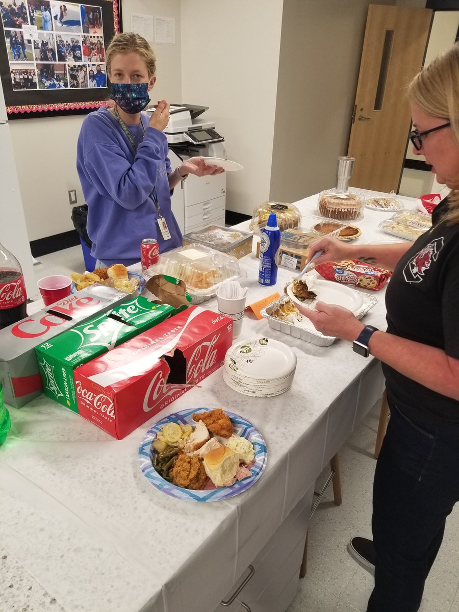 Mr. Smith was excited about yesterday's potluck! There were some great dishes served up by the South Campus staff!