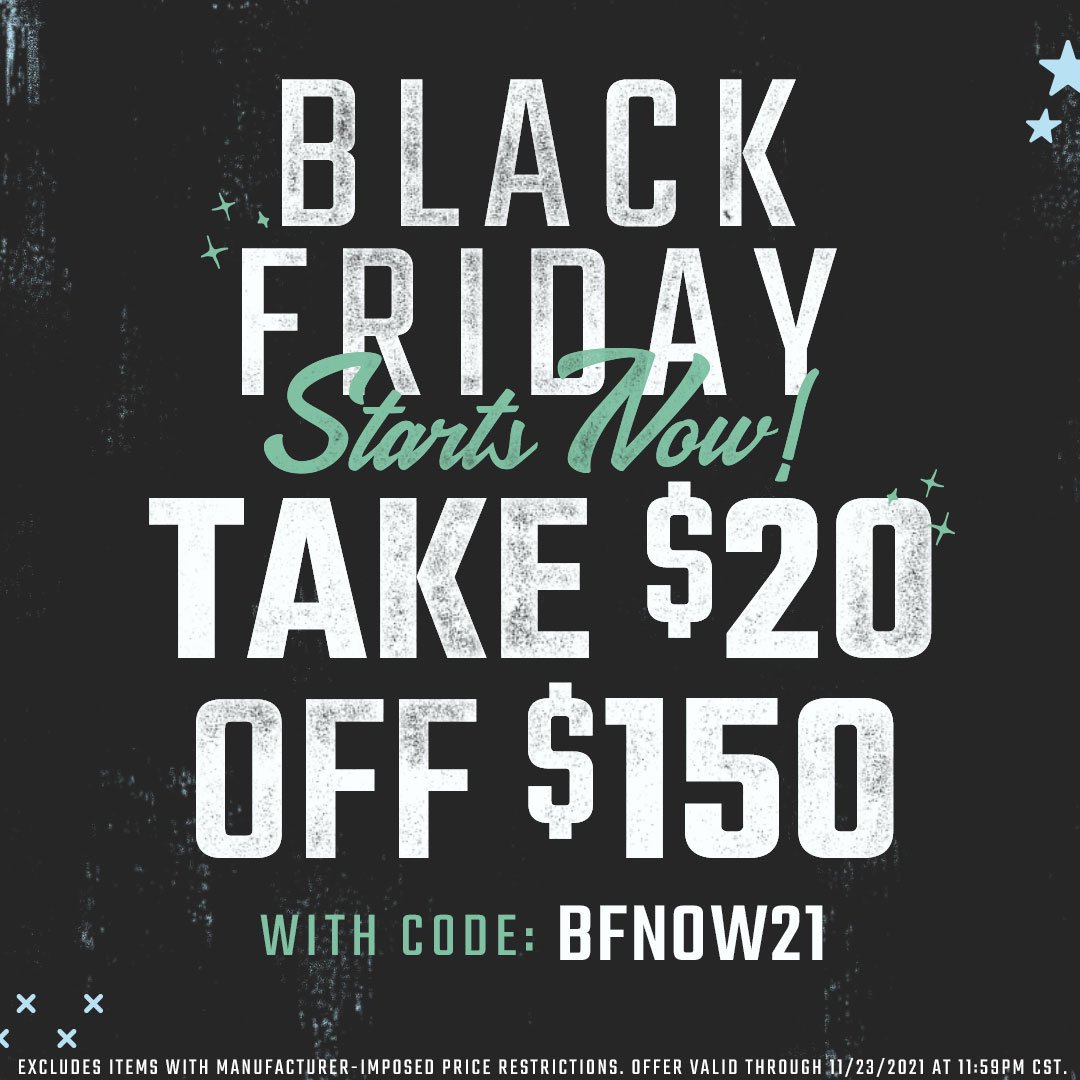 Softball_com's tweet photo. *BLACK FRIDAY SALE*

Take $20 off when spending $150+ sitewide! Use code: BFNOW21

*Excludes items with manufacturer-imposed price restrictions. Offer valid through 11/23 at 11:59 PM. https://t.co/hvocb2lXCt