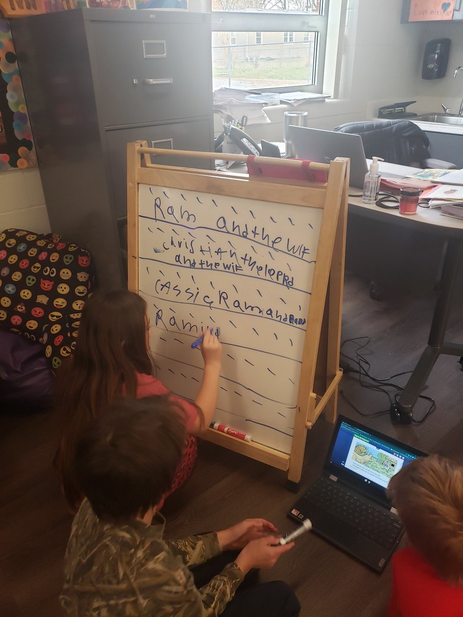 Planning some puppet shows to practice our retelling skills.