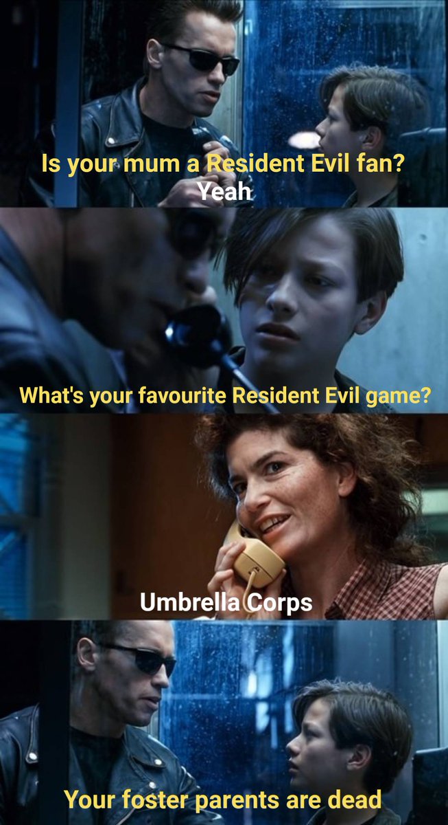 ResiEvilCentral's tweet photo. I had to put my two favourite things into a meme together.
Made me chuckle at least.
#REBHFun #REBH25th #ResidentEvil https://t.co/U2Qg1MkH5L