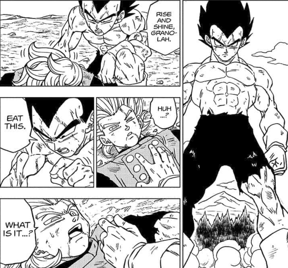 Vegeta Finds The Last Remaining Senzu Bean And Makes His Way To An