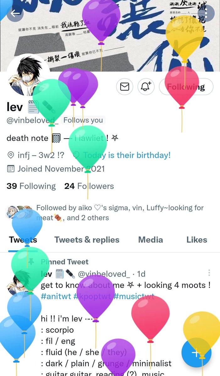 alphasstruggles's tweet image. User @vinbeloved_ has turned another year old!