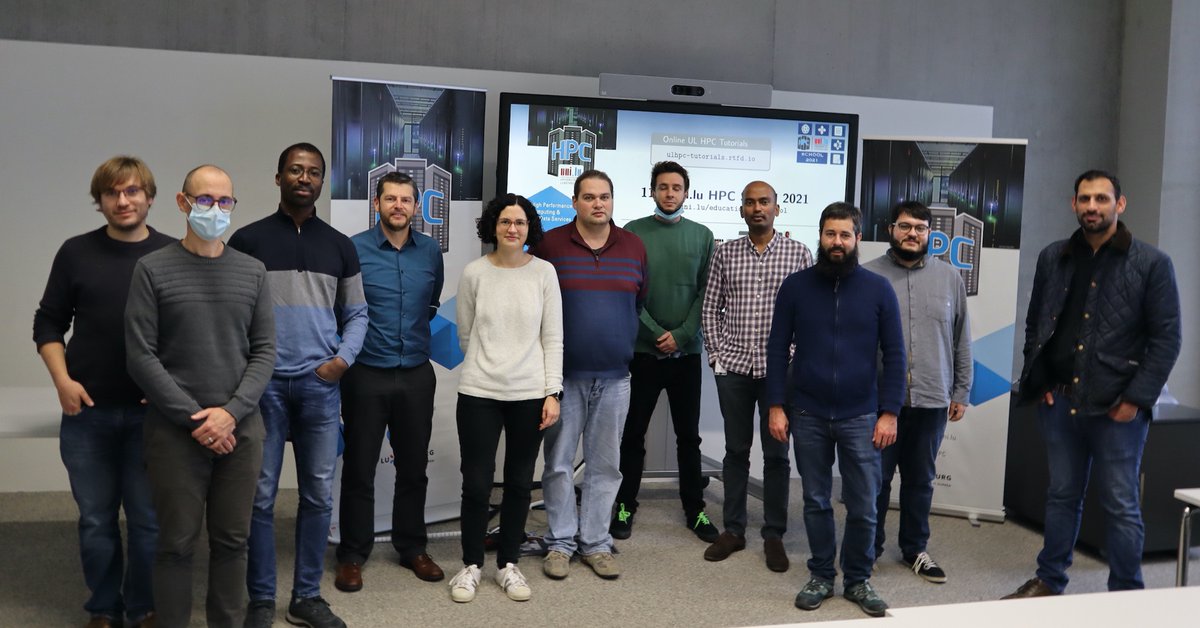 svarrette's tweet photo. #HPCSchool 2021 @uni_lu is  finished! 6 days,3 keynotes,12 practical sessions on @ULHPC, 120 registered participants, an hybrid event mixing remote &amp; physical attendees. A big thanks to friends &amp; colleagues making this 11th &amp; last edition a new success!
https://t.co/jyKzin03aR https://t.co/BucJ9DGpI4