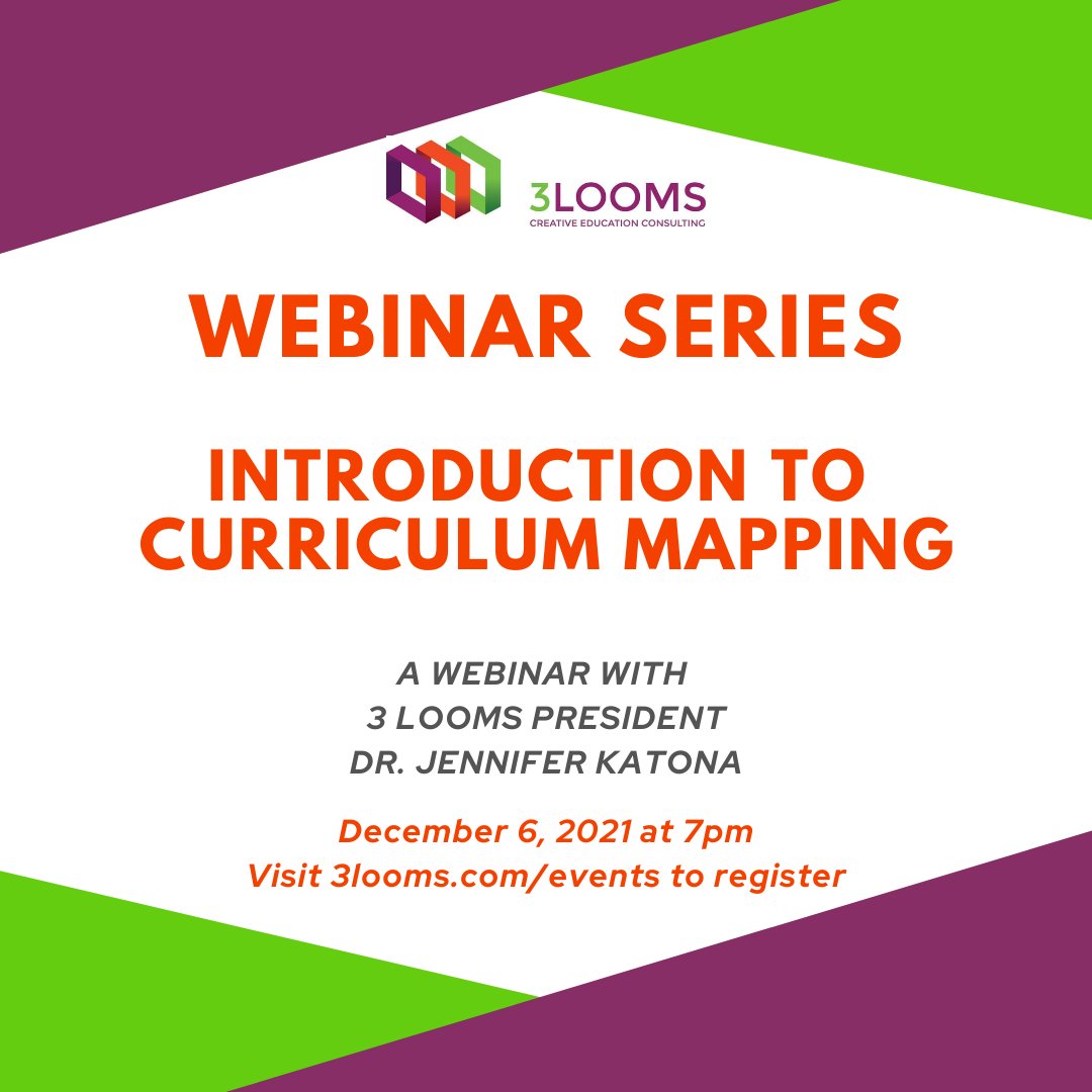 3_looms's tweet photo. Registration is now open for our second webinar installment presented by Dr. Jennifer Katona, President of 3 Looms Creative Education Consulting. Visit https://t.co/3zN9dpX5u8 to secure your place! https://t.co/RnHgUYyE2p