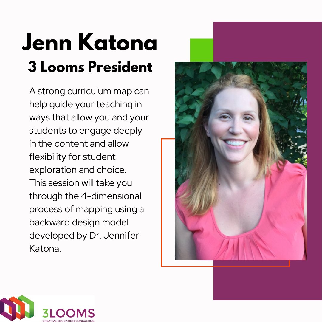 Registration is now open for our second webinar installment presented by Dr. Jennifer Katona, President of 3 Looms Creative Education Consulting. Visit 3looms.com/events to secure your place!