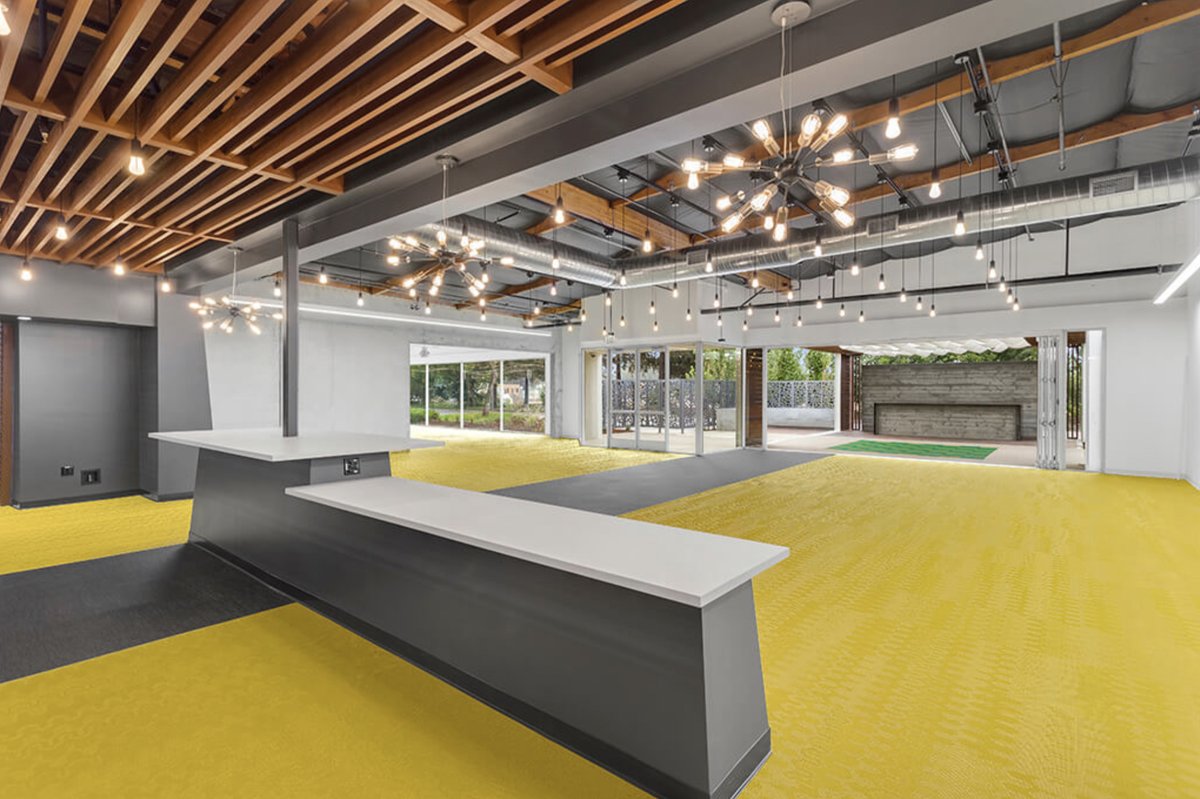 Wood ceilings bring warmth to this minimal interior that we constructed for 2811 Orchard Pkwy, while the yellow flooring brings in the element of playfulness. Can you think of some other ways that can elevate minimalistic interiors?

#minimalinterior #interiorconstruction