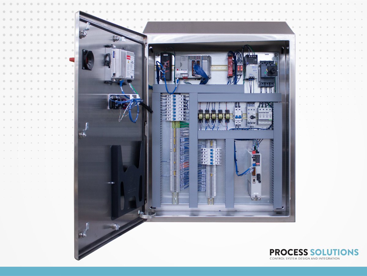 We recently shipped this control panel to a client in the food processing industry. The panel will be used for a product handling application and includes a 2kW single-axis servo drive, 7" touch display and a PLC.

View more of our work examples at: lnkd.in/gz4-fDM