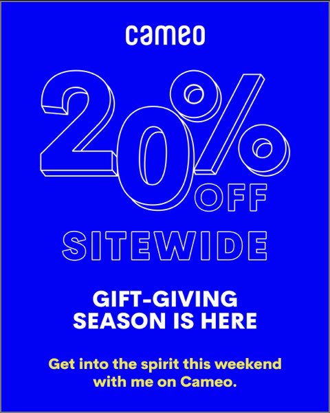 MatthewALord's tweet photo. Jumpstart your holiday shopping with a Cameo from Wolfgang Champagne! 💌 This Friday to Sunday, enjoy 20% off sitewide on https://t.co/BOqXkWGzD7! https://t.co/0tanrhT42I