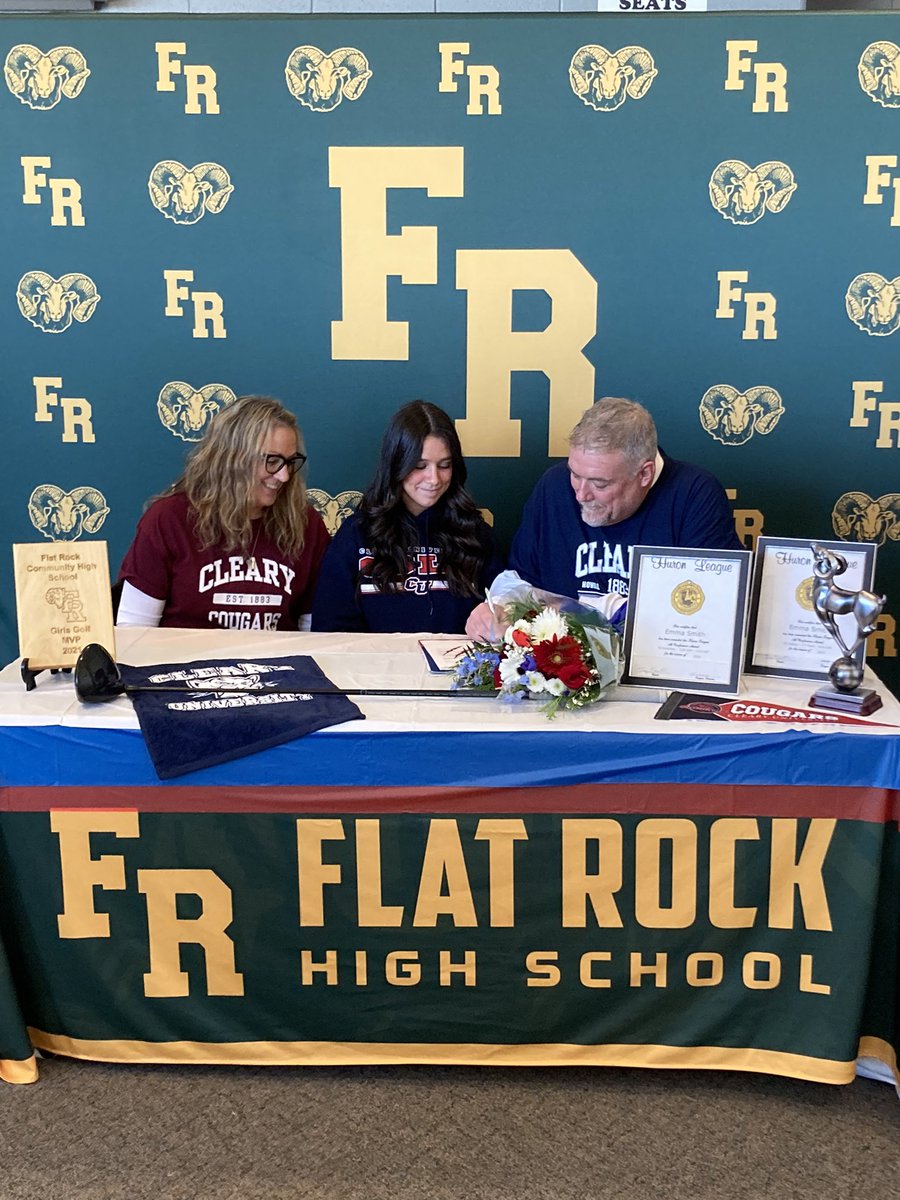 FR_Athletics's tweet photo. Congratulations to Lady Ram Emma Smith for deciding to further her academic and athletic career at Cleary University! Emma will be playing golf for the Cougars! #warh #RamsAtTheNextLevel πππ https://t.co/xwYp5b8pBF