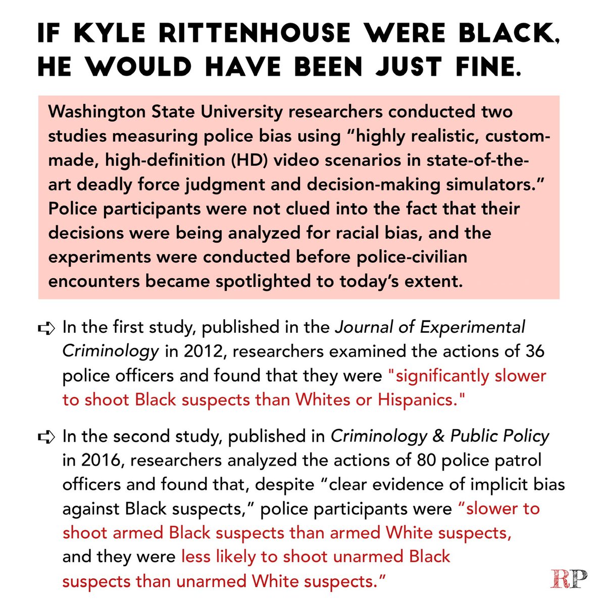 Sources:

Journal of Experimental Criminology study: link.springer.com/article/10.100…

Criminology &amp; Public Policy study: onlinelibrary.wiley.com/doi/abs/10.111…