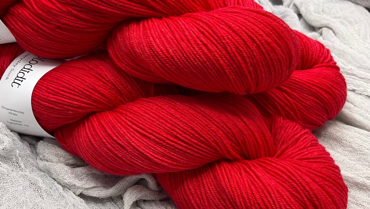 _lolodidit's tweet photo. This is "Outrageous!" NEW TONAL COLORWAY! I know this is going to sound crazy, but this is the first TRUE RED tonal color we have created!! It is so beautiful and bright!! #lolodidit #outrageous #redyarn #redtonalyarn 
#yarn #knit #handdyedyarn #handdyed #indiedyer #crochet https://t.co/NiFiaLlBLJ