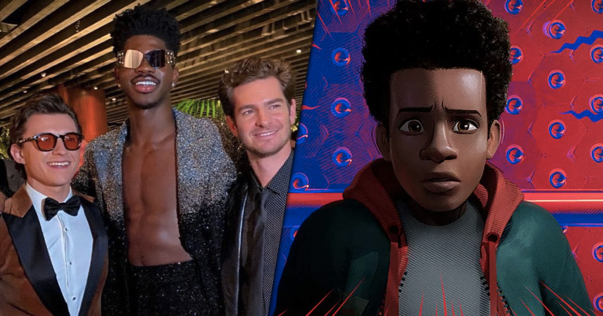 ComicBook's tweet photo. Lil Nas X jokes that he's playing Miles Morales in #SpiderManNowWayHome 

https://t.co/dGAJgQYNc1 https://t.co/GIZdrHDnE0