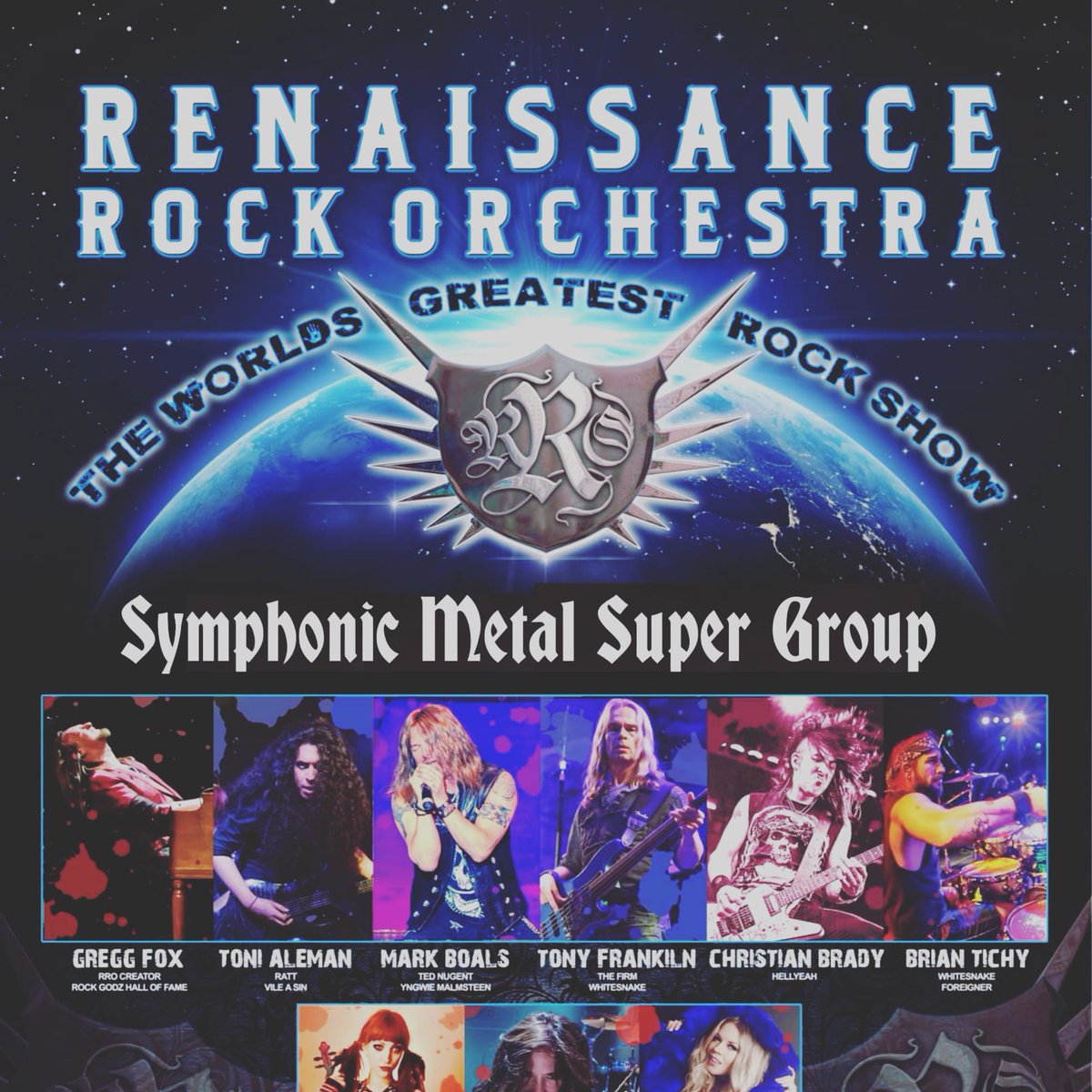 The new Renaissance Rock Orchestra poster! 
Please send it to your local venue, theater or Performing Arts Center! Agents &amp; touring companies welcome! Booking info: brian@bt-artists.com 925-351-7869
Artwork by Damian Valentine