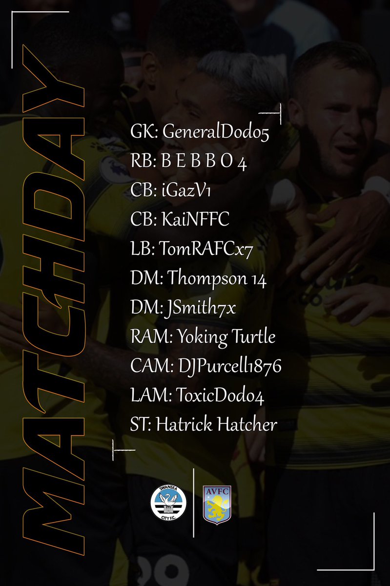 🚨 TEAM NEWS 🚨 

Our starting 11 for tonight, we look to start strong and get some points on the board against 
@vflswans 
VFL Aston Villa
<a href="/TheVFL_/">VFL</a> 

GFX : <a href="/iRyx94/">iRy x 94</a>