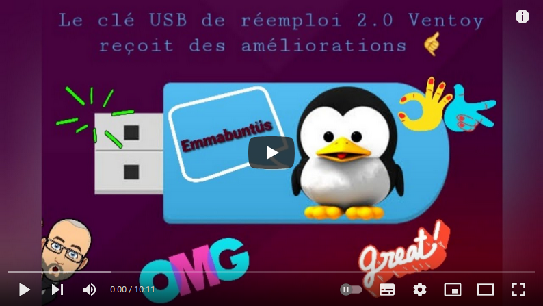 Emmabuntus's tweet image. Nouvelle vidéo de notre ami Amaury #BlablaLINUX sur les nouveautés de notre clé USB de réemploi 2.0 😀
A utiliser sans modération sauf dans un micro-onde 😉
youtu.be/xIUJeA7LEy0

Pour ceux qui désirent lire le manuel 🖥️🐧♻️👉emmabuntus.org/realisation-de…

CC @nextinpact @9to5linux