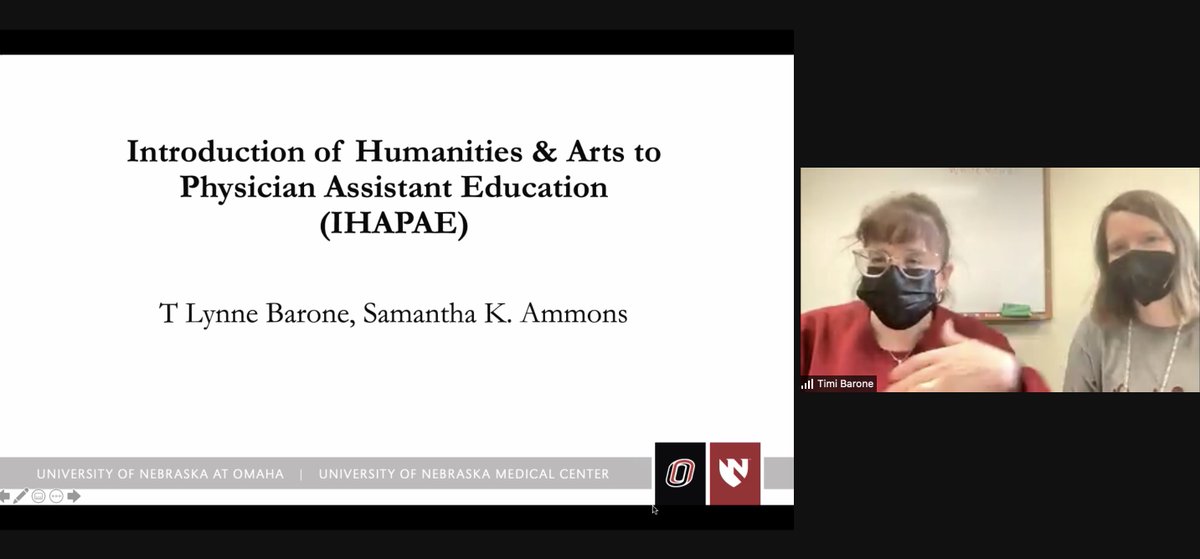 UNOmaha_MedHum's tweet photo. Dr. Timi Barone & Dr. Sam Ammons @UNOmahaCAS presenting their work on the IHAPAE program!
#Mavericks_MedHum
cc: @unmc @UNMC_IAE @UNOmaha https://t.co/RUDfNgjfWw