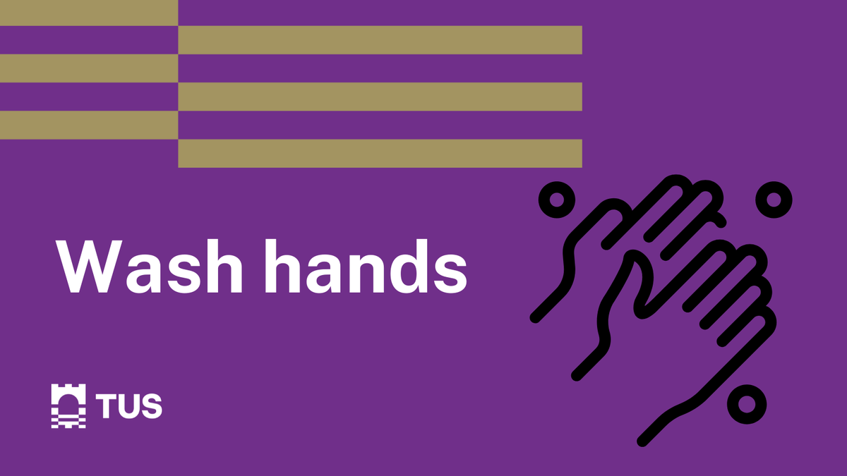 TUS_ie's tweet photo. 🧼Make sure you wash or sanitise your hands regularly, and have sanitiser on your person when out and about. Clean hands is another layer of defence against COVID 19.

#LayerUp #ForUsAll https://t.co/3x2f5CiIfL