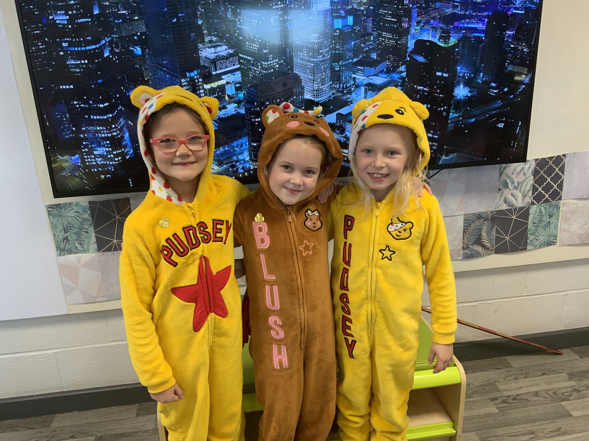 miss_bennett20's tweet photo. Some of 3B’s fantastic pudsey outfits today to raise money for Children in Need #ChildreninNeed  @Year3layton https://t.co/1ymRHJsfrS