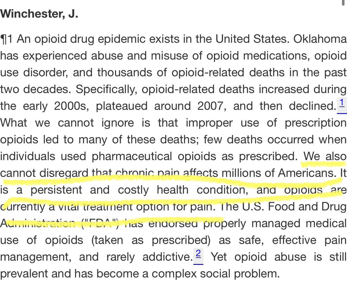 The Honorable James Winchester, Justice of the Oklahoma Supreme Court, November 2021: “We also cannot disregard that chronic pain affects millions of Americans…opioids are certainly a vital treatment option for pain.” 

CPP: YOU ARE BEING HEARD! #OurPain #ScreamLouder