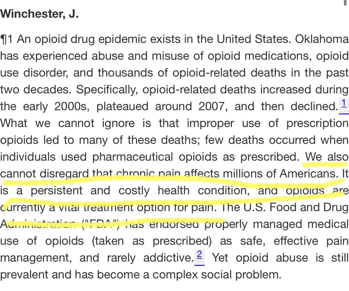 The Honorable James Winchester, Justice of the Oklahoma Supreme Court, November 2021: “We also cannot disregard that chronic pain affects millions of Americans…opioids are certainly a vital treatment option for pain.” CPP: YOU ARE BEING HEARD! #OurPain #ScreamLouder