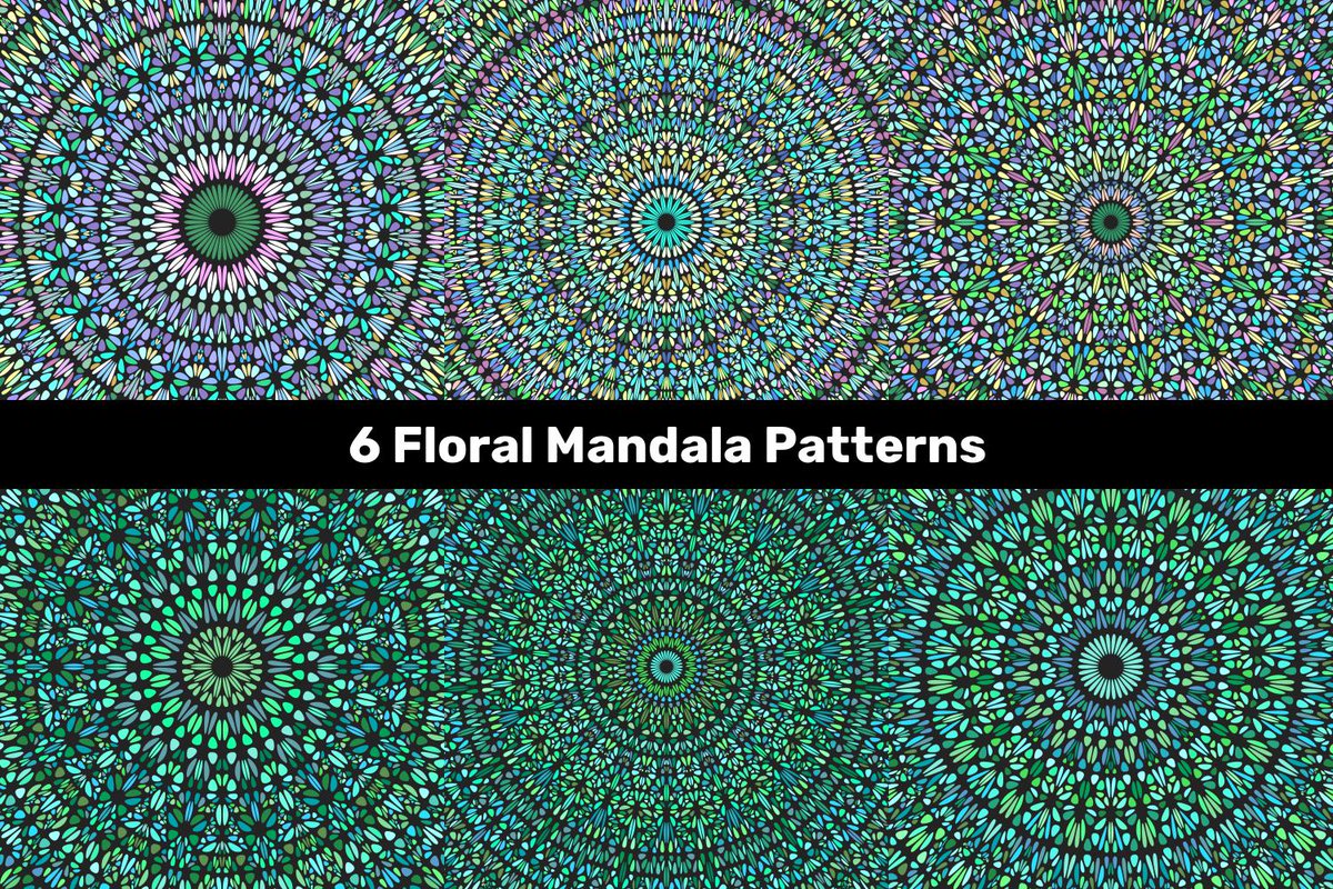 DavidZydd's tweet photo. 6 Floral Mandala Patterns https://t.co/EvGloodWL1  #DiscountPattern #decorative #VectorDesign #stonemandala #GeometricDesign #floraldesign #GeometricalPattern #geometry #geometric #repeatbackground #vector https://t.co/gm83fI7BQn