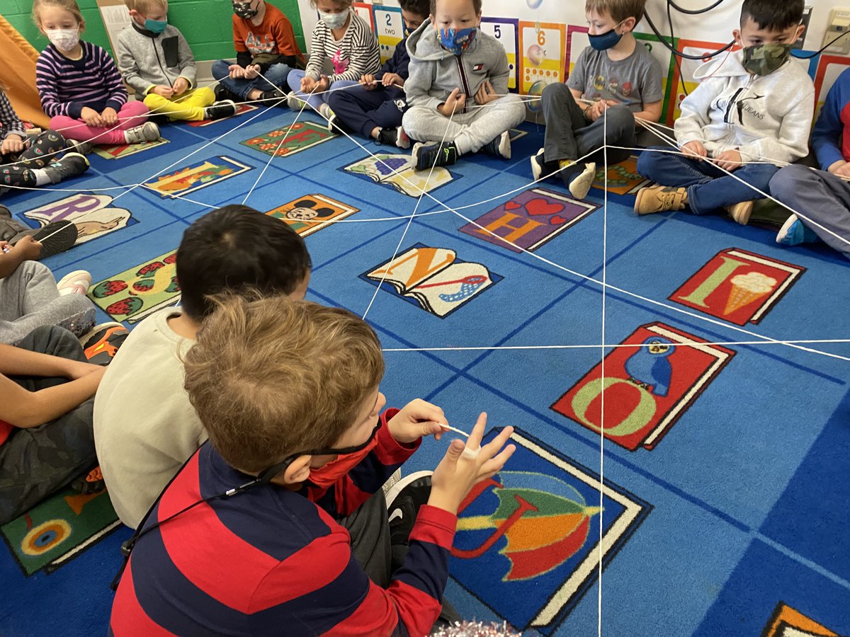 This is our favorite Greeting activity of Morning Meeting! Warning… if you get trapped in the middle it may take a while to escape!