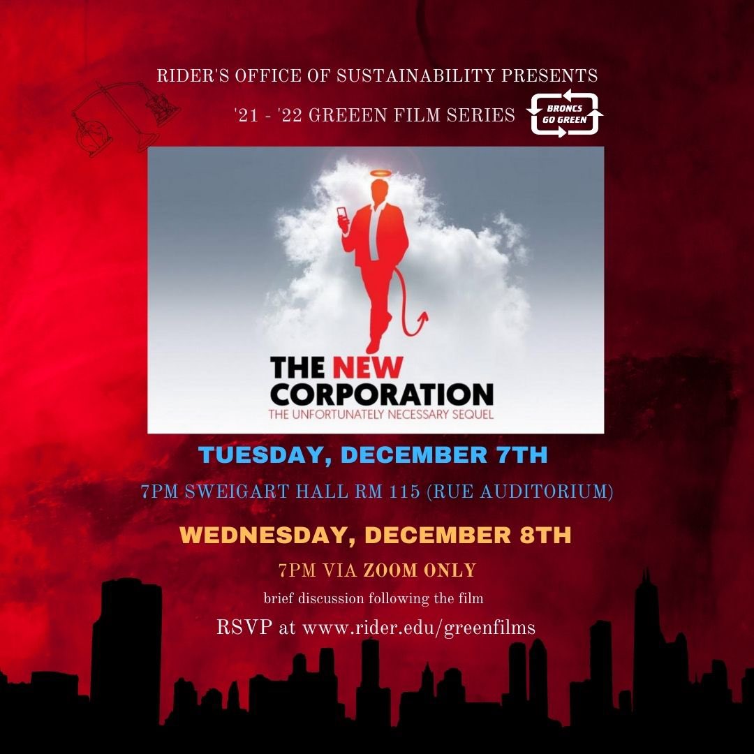 BroncsGoGreen's tweet photo. Want to learn more on the deception of business in all aspects of social justice including climate change, democracy and inequality? Join us for our next green film, “The New Corporation” virtually on December 7th and 8th. You’re not going to want to miss this one!💼👔♻️ https://t.co/a0y0U3Rrw9