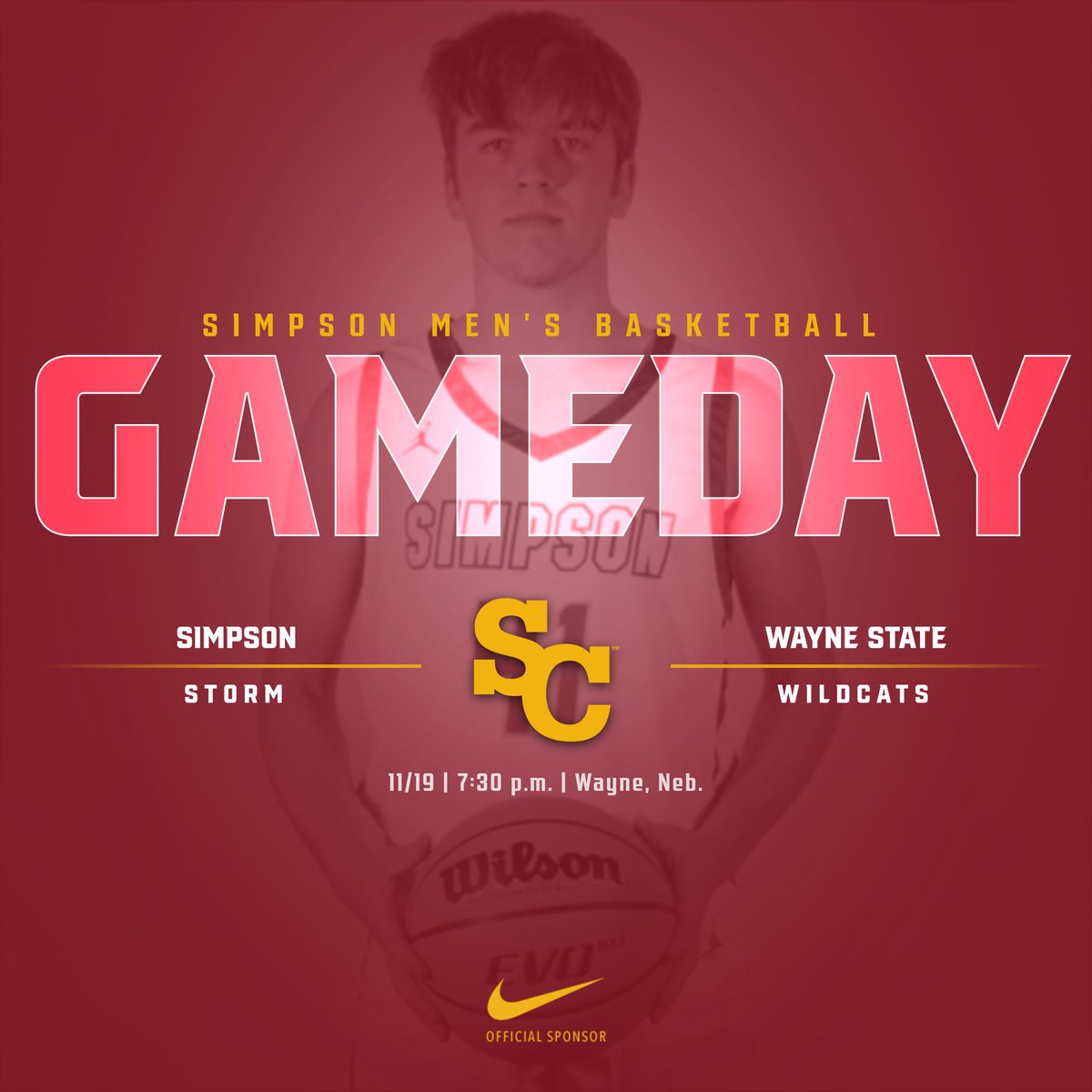 Our final exhibition of the season is tonight against the Wildcats!

🆚 Wayne State
🕢 7:30 p.m.
📍 Wayne, Neb.
📊 bit.ly/3Dzvogh
🖥 bit.ly/3FAm3FU

#ONESimpson | #rollriversMBB