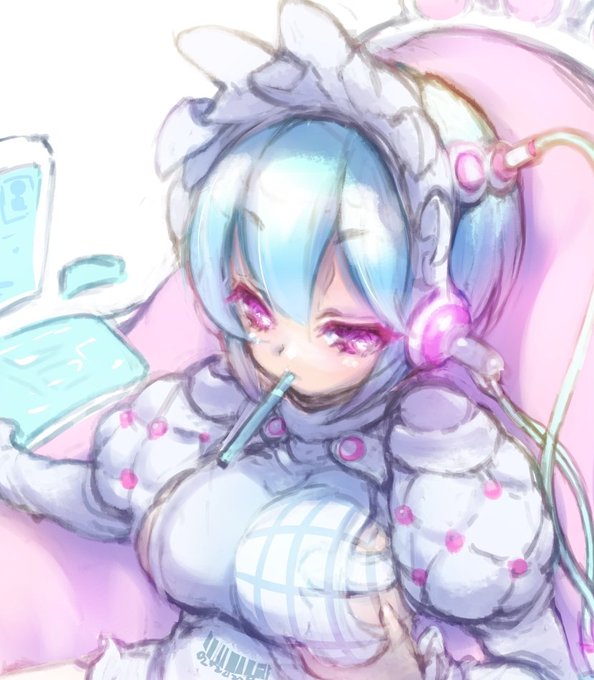 クライアントとの打ち合わせでおっぱいの大きさを調整するお人形さん(真剣)の絵です 