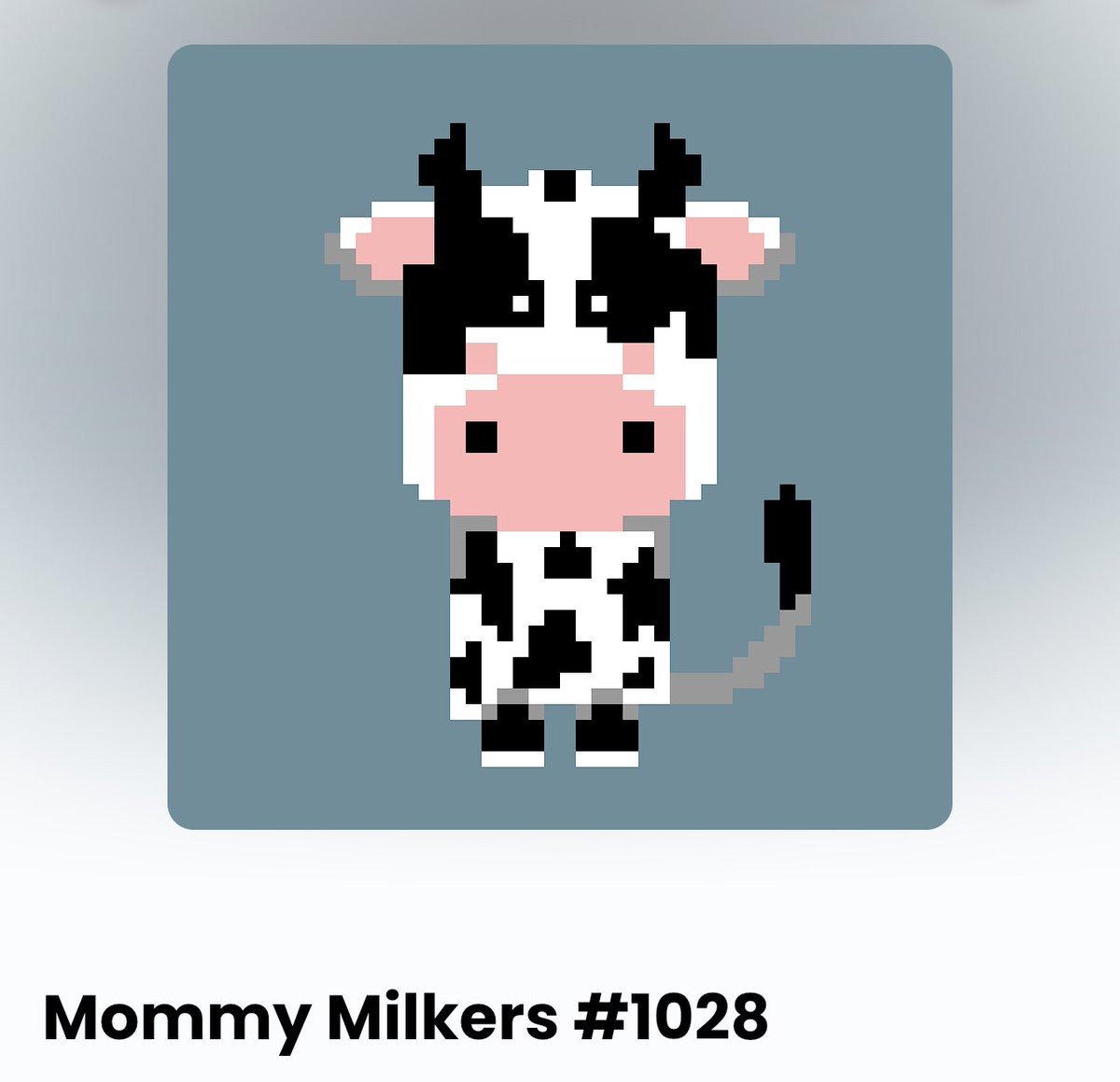 Mommy Milker #1028
🤍🐮🥛🍪
Check out my links in bio!

opensea.io/assets/matic/0…
#NFT #NFTCommunity #NFTs #nftart #shiba #ShibaCoin #NFTartist #NFTarts #NFTshill #ETH #Polygon #ELON #hopingforfirstsale #opensea #OpenSeaNFT #NFTcollectibles #nftcollectors #myfirstNFT #buyme