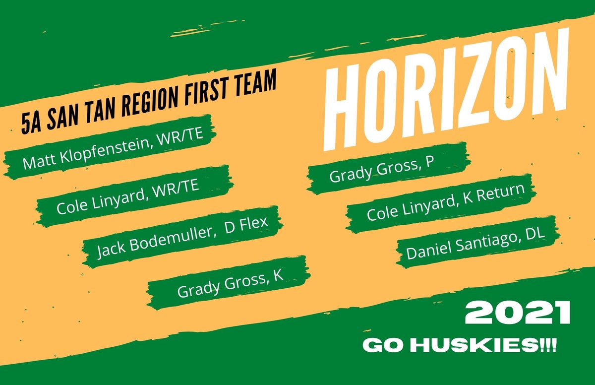Congrats to all the players that earned honors. I'm incredibly proud of this TEAM! Go Huskies!  <a href="/hzfbfamily/">Horizon Football</a> <a href="/HorizonFootball/">Horizon HS Football</a> <a href="/PVUSDATHLETICS/">PVUSD Athletics</a> <a href="/HHSathleticsAZ/">Horizon Huskies Athletics</a> <a href="/horizongridiron/">Horizon Football</a>