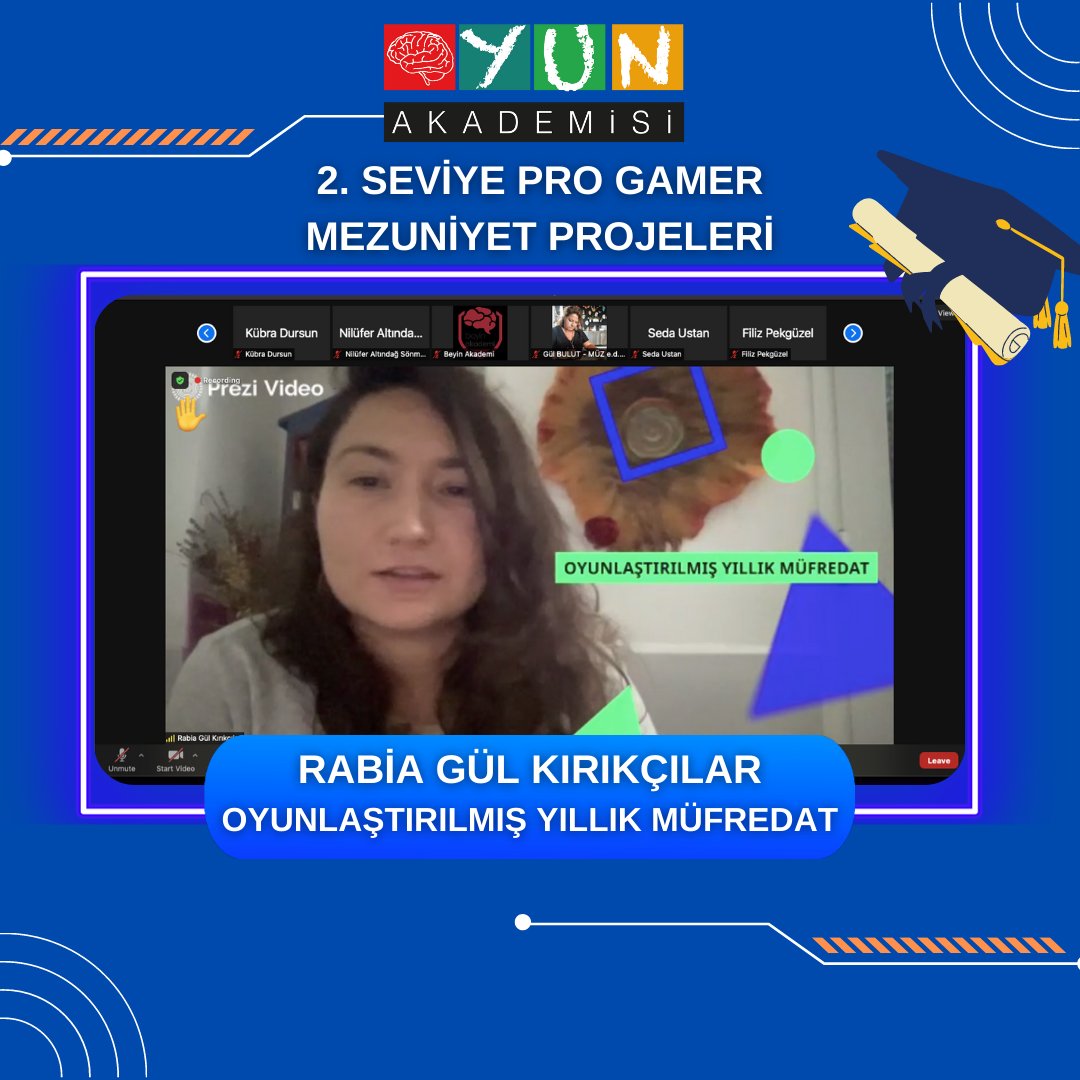 Oyun Akademisi 2. Seviye Pro Gamer Eğitimi Mezuniyet Gecesi başladı! 🎓 🎓 🎓
 
Oyunlaştırılmış Yıllık Müfredat projesiyle Pro Gamer’ımız Rabia Gül Kırıkçılar, sunumunu yaparak mezun oldu. 🤩 🤩 🤩
 
Kendisini tebrik ediyoruz, Oyun Akademisi’yle yolculuğa devam!
 
#oyunakademisi