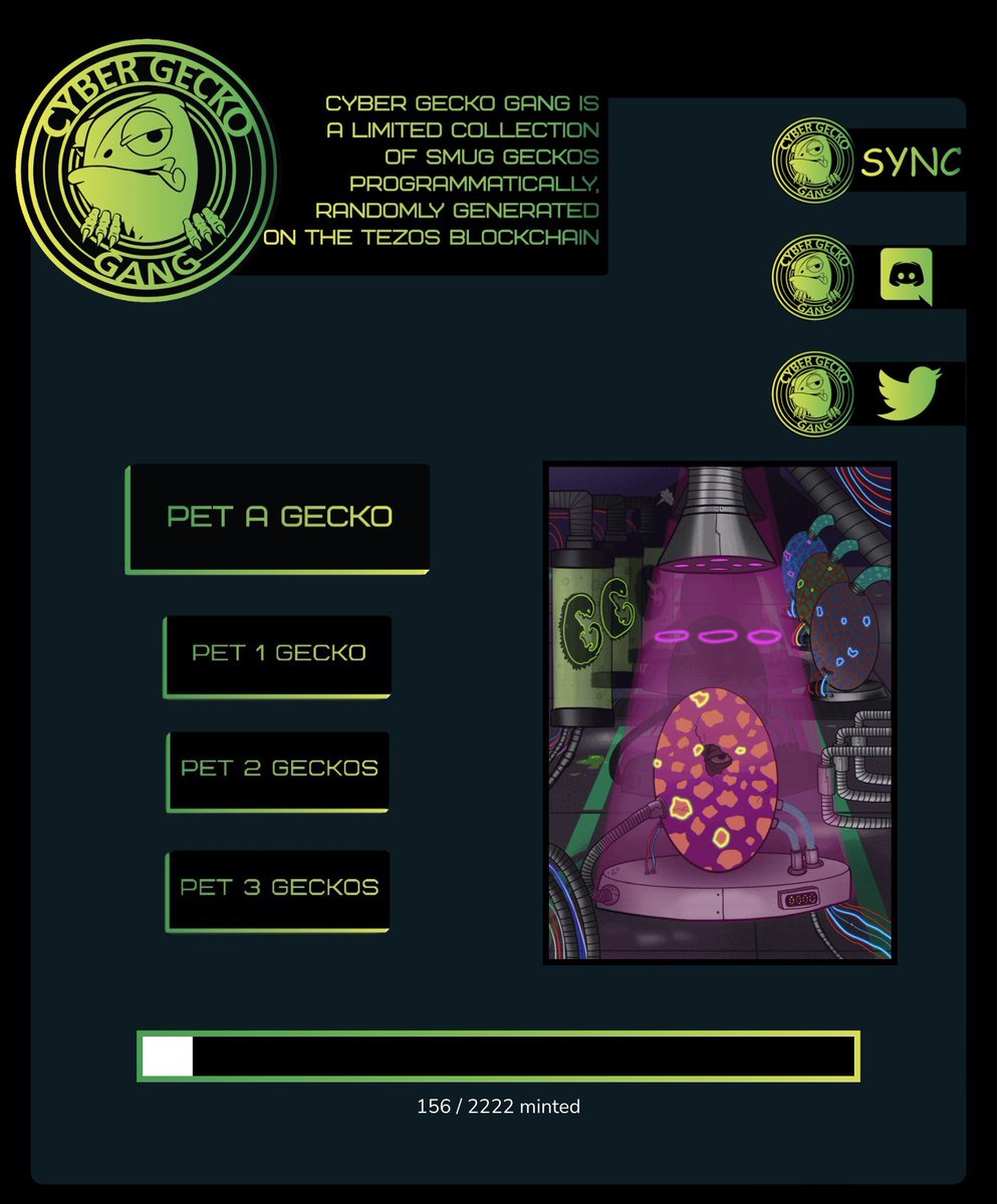 CyberGeckoGang's tweet photo. It’s surreal to see the overwhelming support from our community. We haven’t hit 30 minutes in our whitelist sales and 156 already minted.
If you don’t wanna miss this join our discord community for public sales announcements links👇
https://t.co/D1tCQSZWVt
https://t.co/iFrCj4tIum https://t.co/xJdZWxKwsw