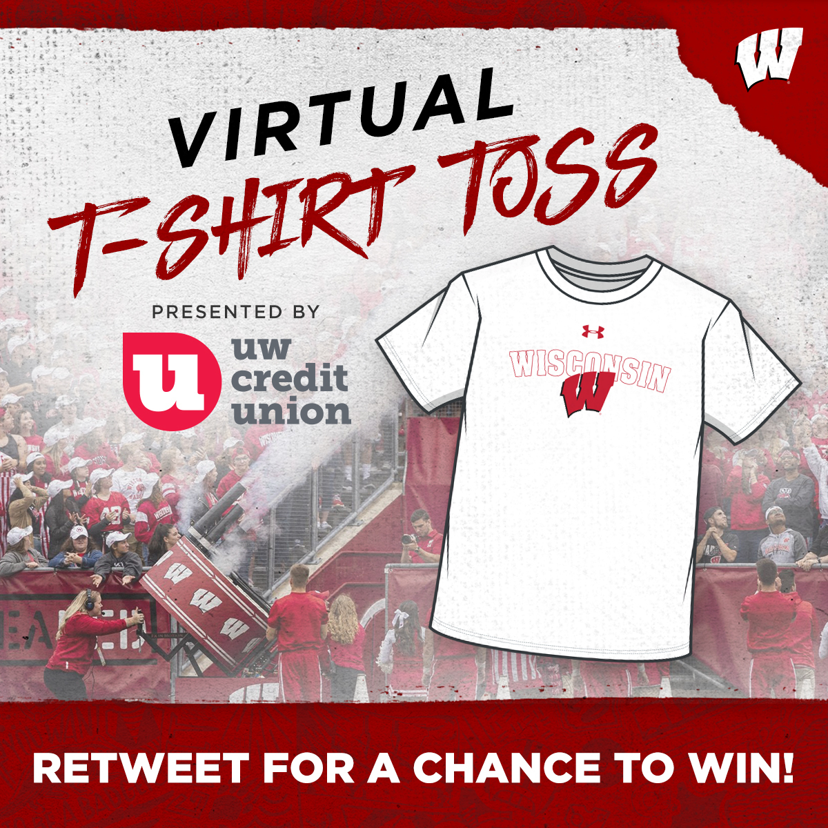 It's time for the <a href="/UWCreditUnion/">UW Credit Union</a> t-shirt toss! 

Retweet and follow for a chance to win a FREE Wisconsin t-shirt!
