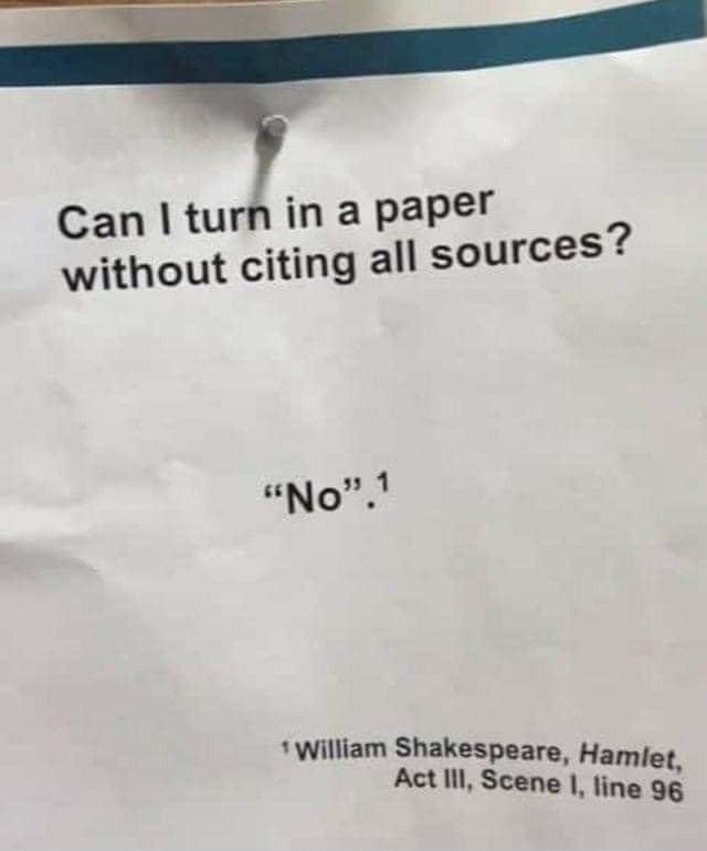 ARTiculateEdit's tweet image. As a fiction editor, I rarely deal with citations. But this made me crack up ...