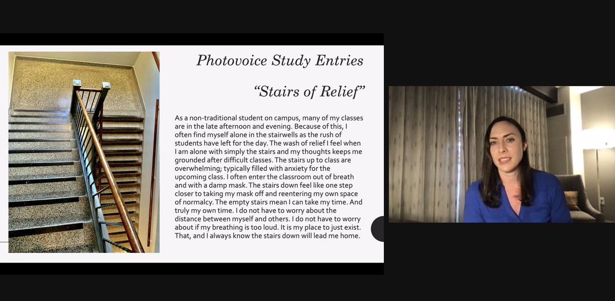 UNOmaha_MedHum's tweet photo. @AVSchlosser @UNOmahaCAS
presents a study about students #photo #narratives of #COVID19 conducted with Dr. Peter Szto at the Grace Abbott School of Social Work @UNOmaha
#photovoice #qualitative #Mavericks_MedHum https://t.co/f6eyPvQRnh