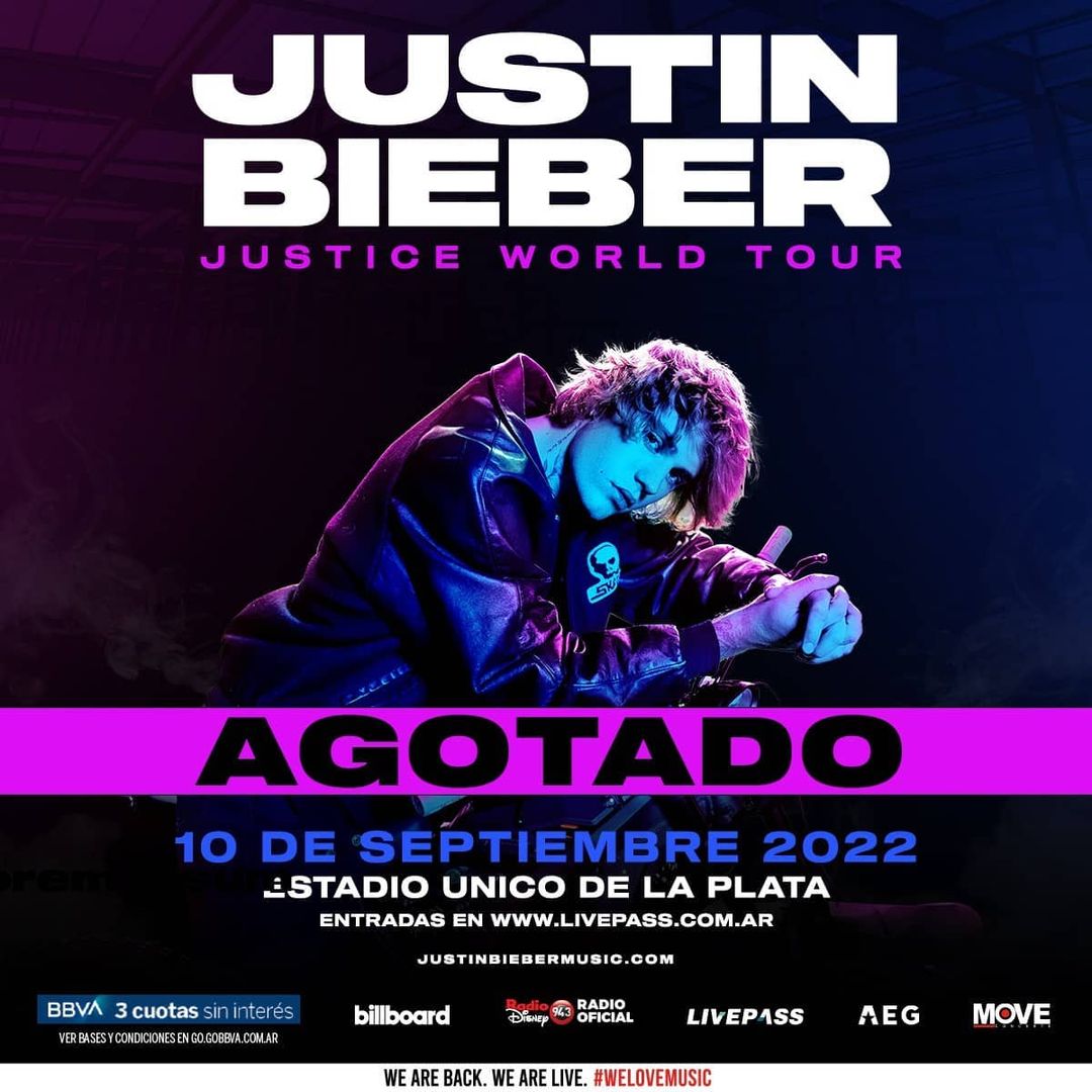 RadioDisneyLA's tweet photo. ¡ATENCIÓN ARGENTINA! Agotado el show de @justinbieber en el Estadio Único de La Plata. https://t.co/iM7CYH4jyA